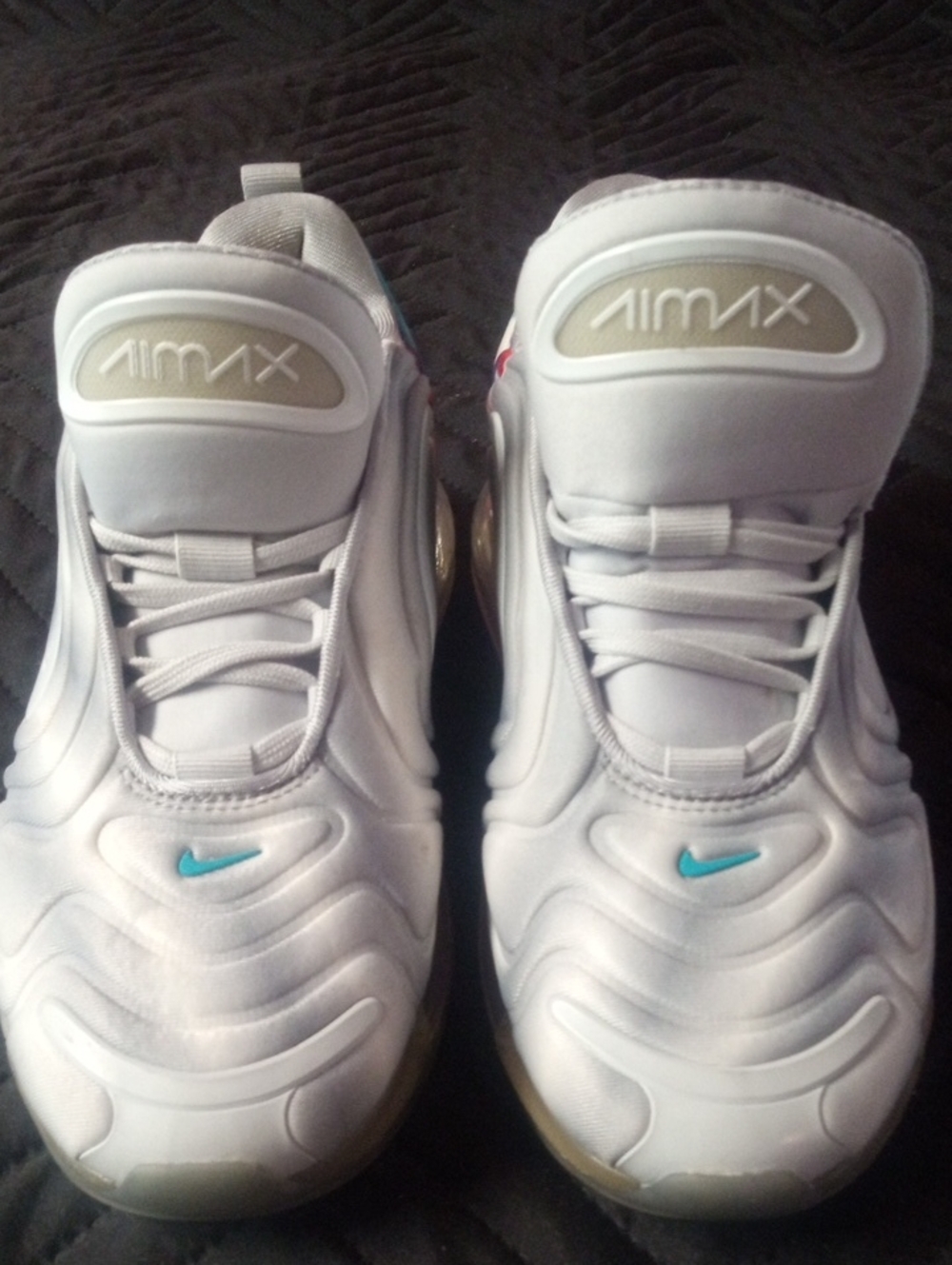 Nike Women's White Air Max Sneakers with Teal Swoosh Accent